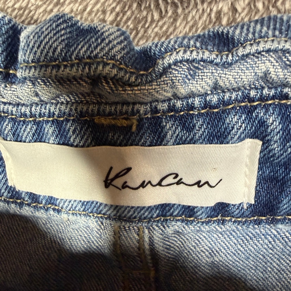 KanCan Women Medium Wash Paperbag Waist Wide Leg Jeans with Tie Belt Size 27 - Picture 2 of 6